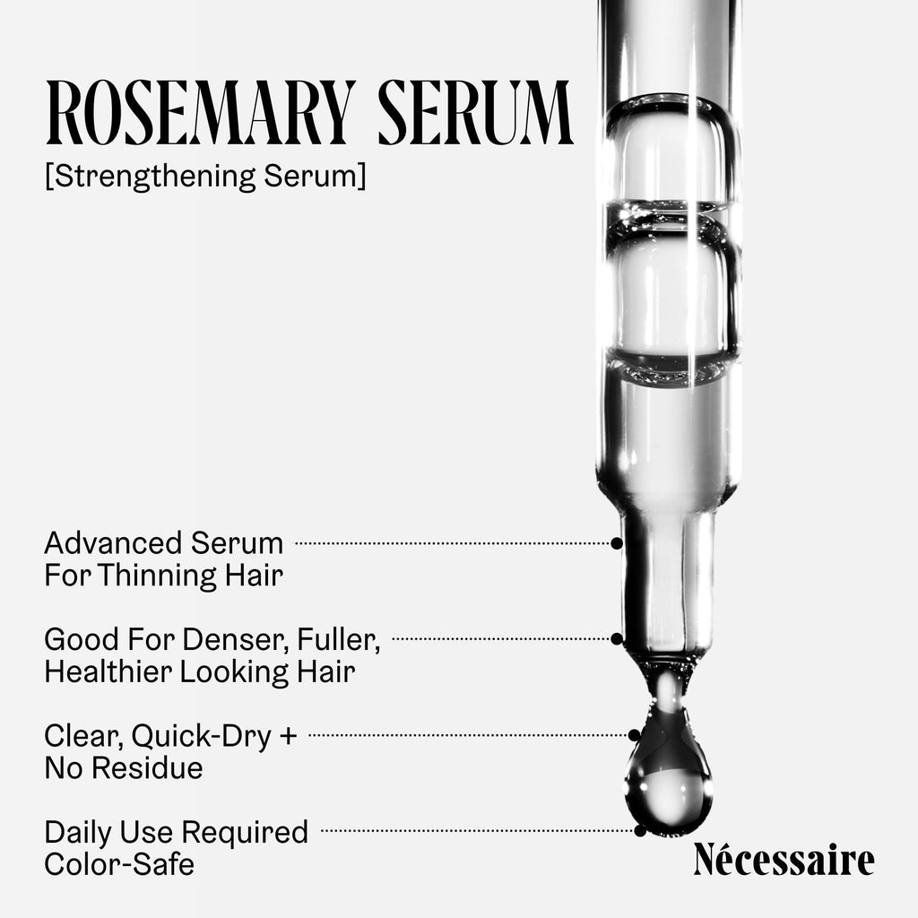 Nécessaire Rosemary Serum - Denser, Fuller Hair with 70% Rosemary Water + 5% Capixyl | 1 fl oz | Vegan