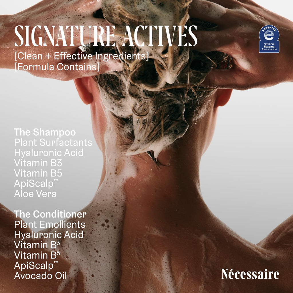 Nécessaire The Hair Duo — Fragrance-Free Shampoo + Conditioner with Hyaluronic Acid