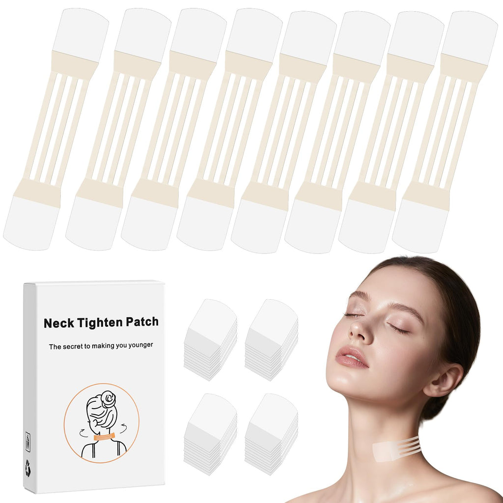 Neck Tightening Patches — Invisible Lift Tape for Firming & Wrinkle Reduction (8 Bands + 40 Replacements)