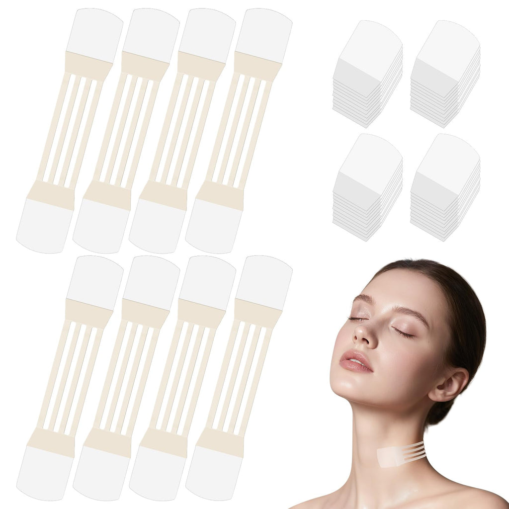 Neck Tightening Patches — Invisible Lift Tape for Firming & Wrinkle Reduction (8 Bands + 40 Replacements)