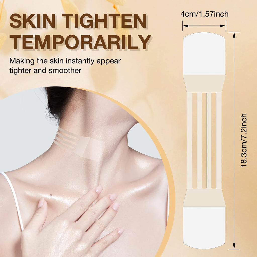 Neck Tightening Patches — Invisible Lift Tape for Firming & Wrinkle Reduction (8 Bands + 40 Replacements)