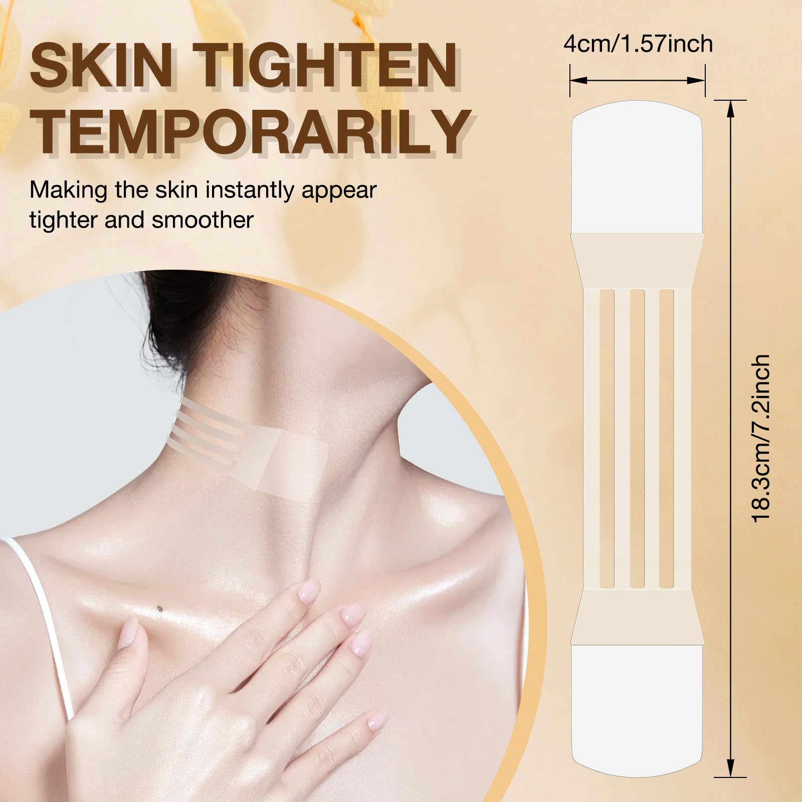 Neck Tightening Patches — Invisible Lift Tape for Firming & Wrinkle Reduction (8 Bands + 40 Replacements)