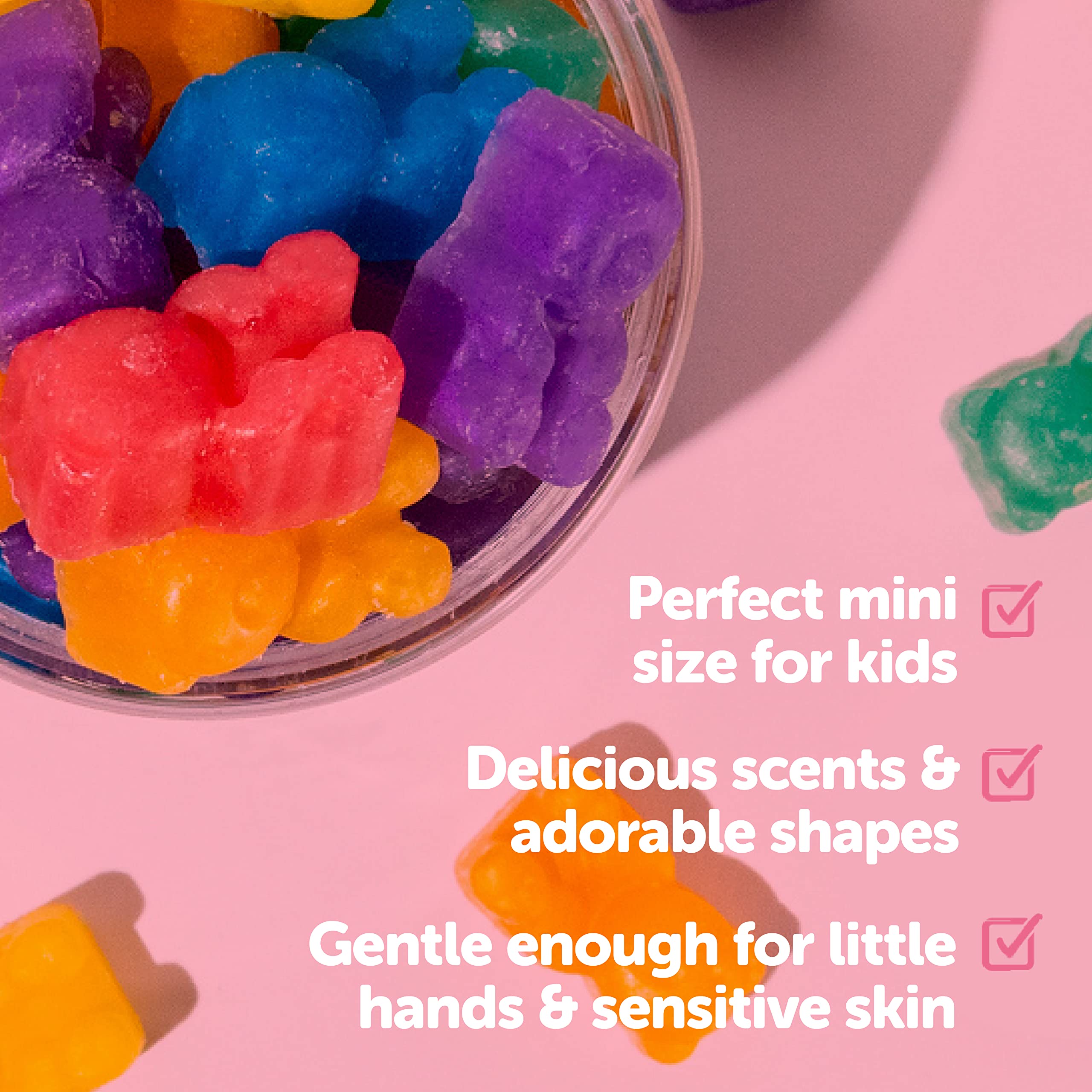Nectar Bath Treats Bear Shape Kids Soap – Mini Bubble Soaps, Handmade in USA