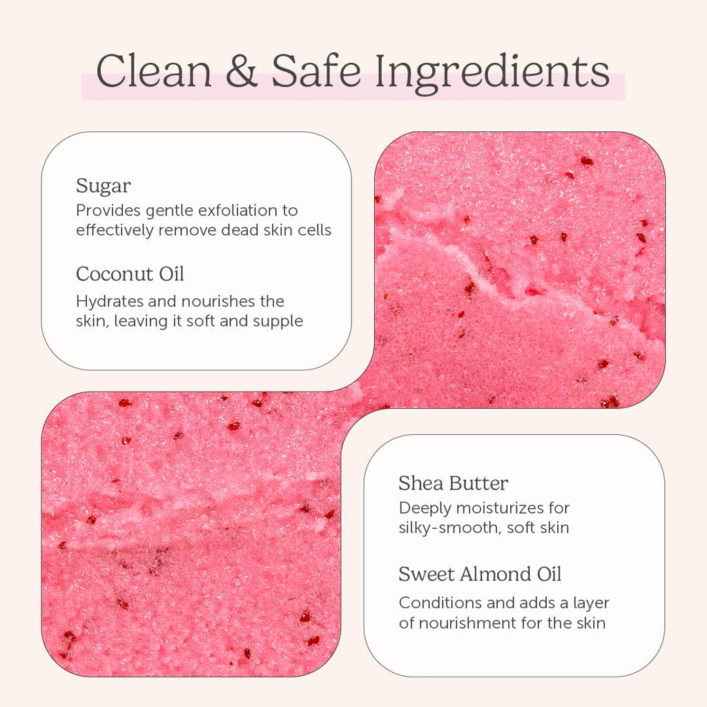 Nectar Life Exfoliating Sugar Scrub – Hydrating Body Scrub with Coconut Oil & Shea Butter (16 oz) | Vegan & Cruelty-Free