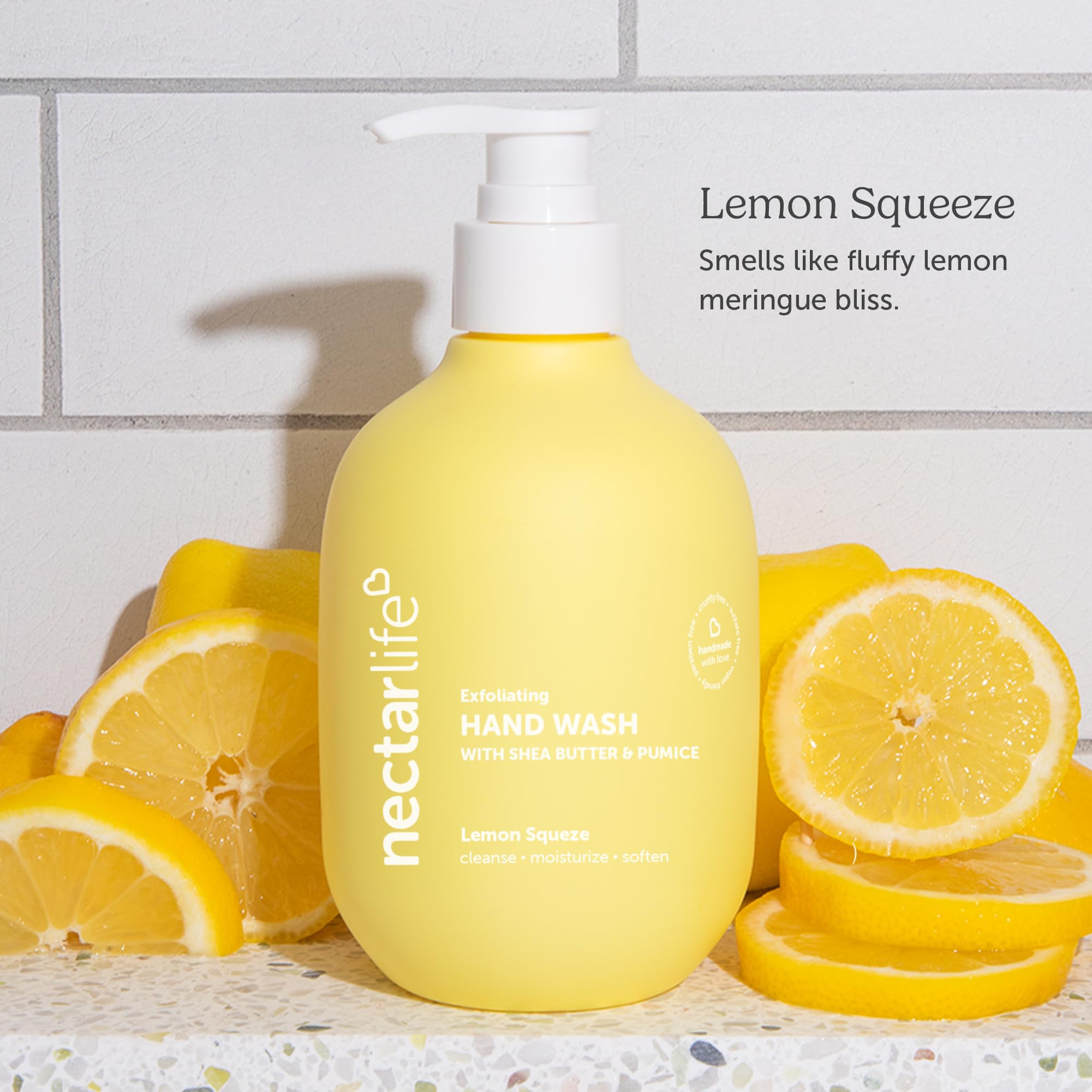 Nectar Life Exfoliating & Moisturizing Hand Wash 3-Pack – Lemon, Volcanic Pumice