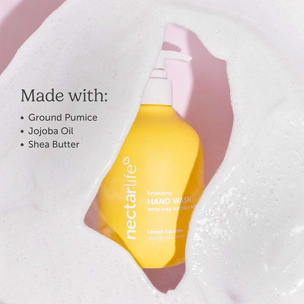 Nectar Life Exfoliating & Moisturizing Hand Wash 3-Pack – Lemon, Volcanic Pumice
