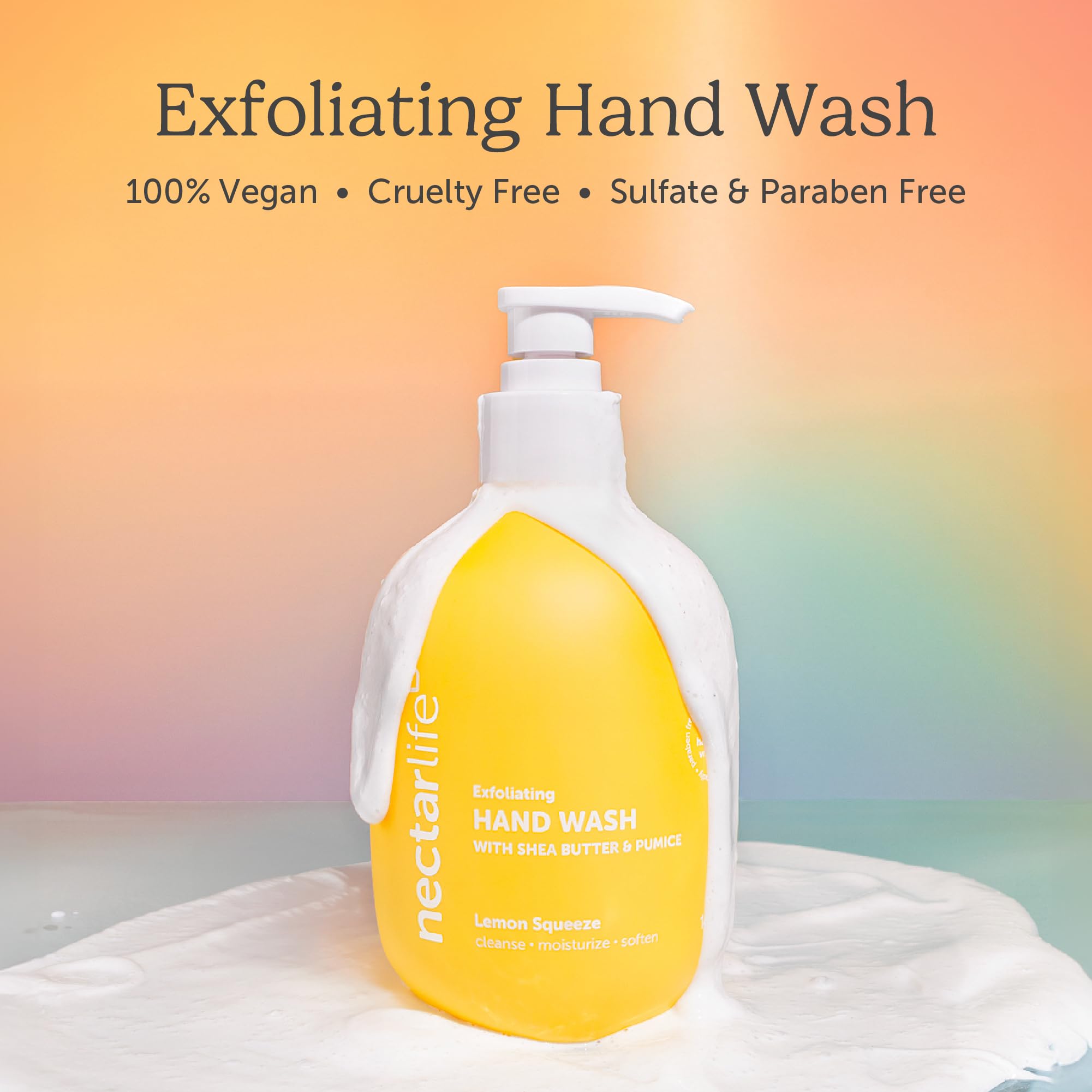Nectar Life Exfoliating & Moisturizing Hand Wash 3-Pack – Lemon, Volcanic Pumice