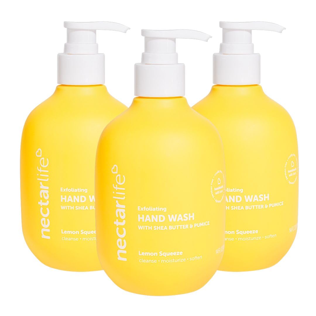 Nectar Life Exfoliating & Moisturizing Hand Wash 3-Pack – Lemon, Volcanic Pumice