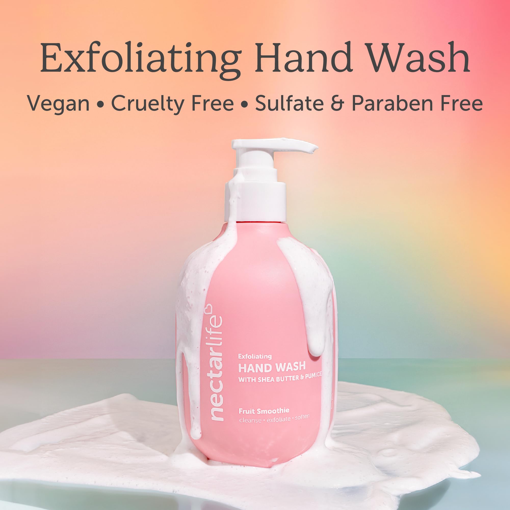 Nectar Life Exfoliating Hand Wash – Volcanic Pumice, Shea Butter, Vegan & USA Handmade