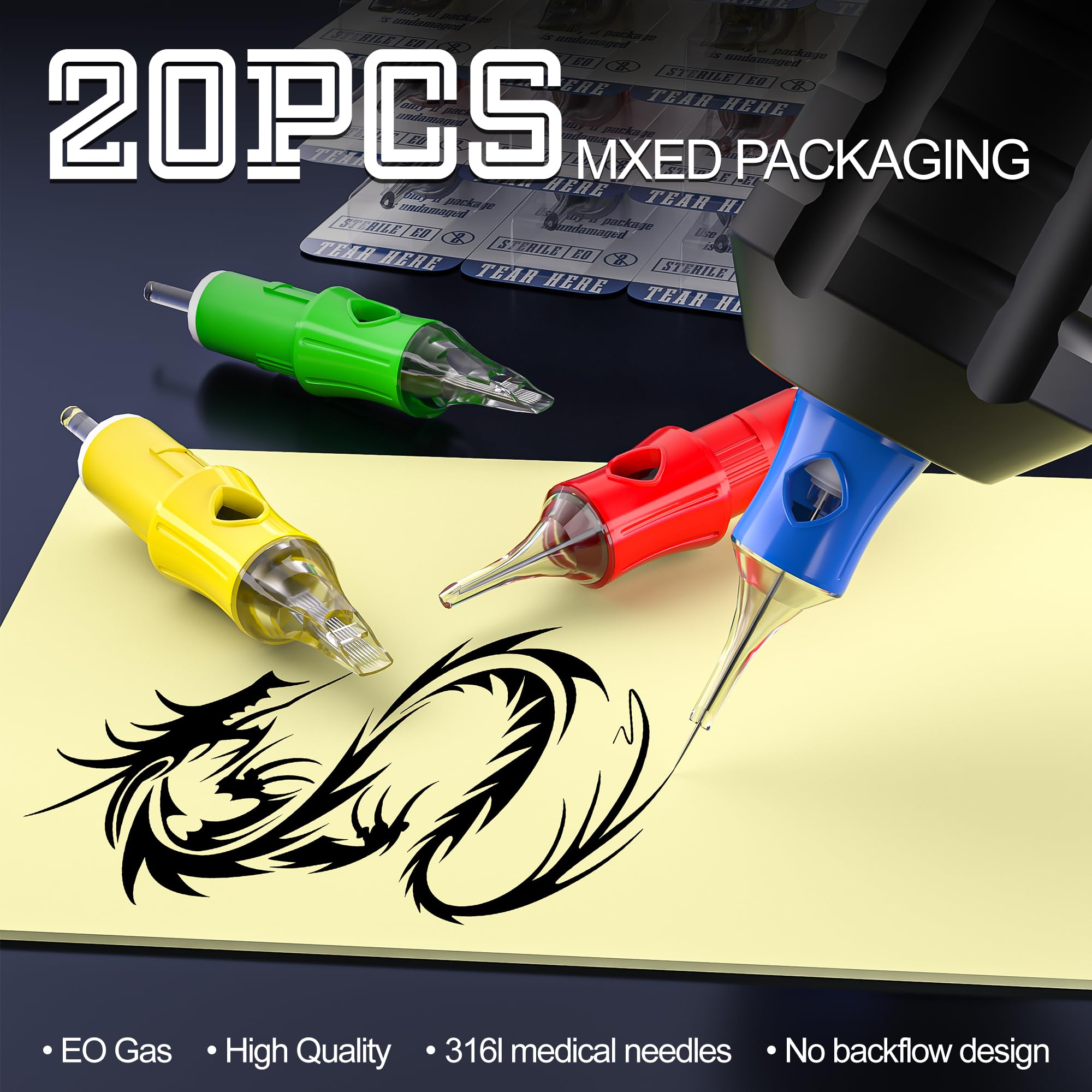 NedPain Wireless Tattoo Kit – Tilted OLED Pen, 8500RPM, 1500mAh Battery