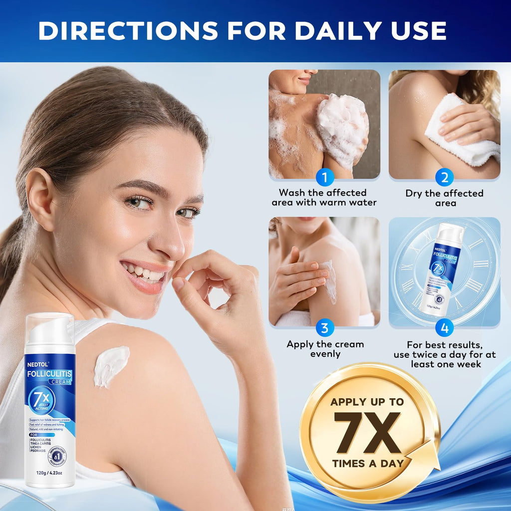 Nedtol Folliculitis Treatment Cream – 7X Fast-Acting Antibacterial Ointment | 120g