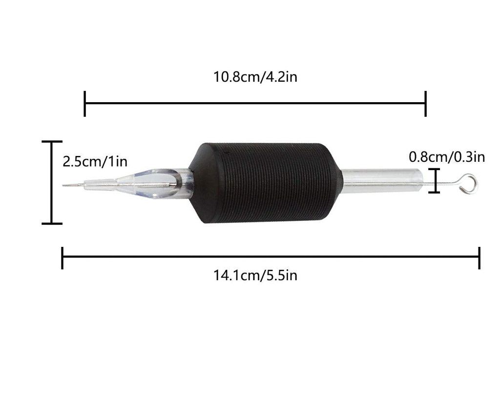Needlehouse 1inch (25mm) Tattoo Needle Tube Combo — 20pcs Disposable Round Shader 1218RS