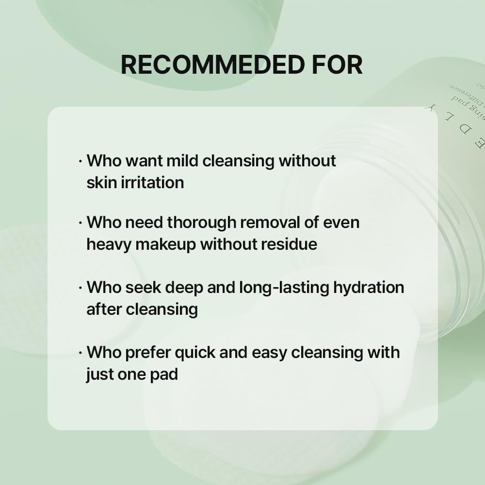 NEEDLY Mild Cleansing Pad – Makeup Remover for Sensitive Skin, Triple Deep Cleansing, Extra-Large Soft Vegan Pad