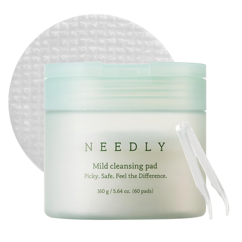 NEEDLY Mild Cleansing Pad – Makeup Remover for Sensitive Skin, Triple Deep Cleansing, Extra-Large Soft Vegan Pad