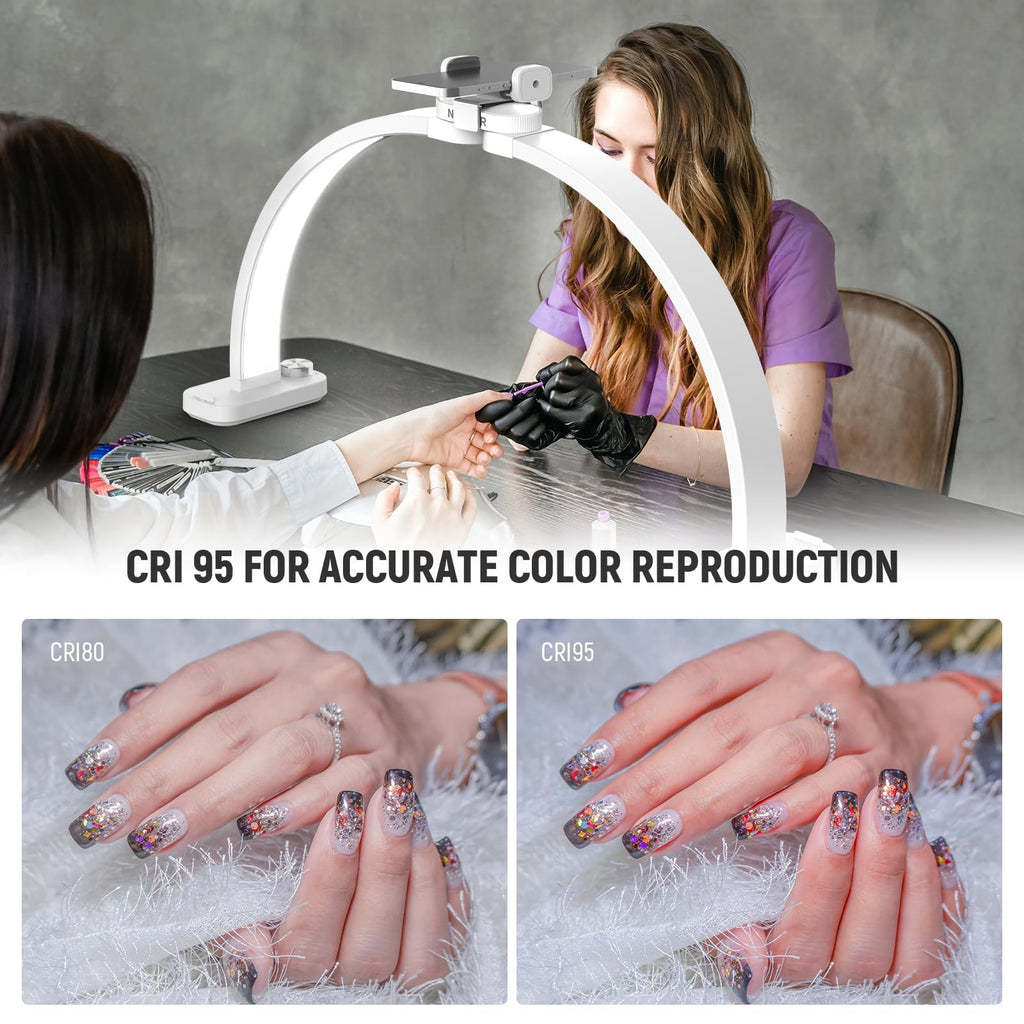 NEEWER Basic HM01-D 29-inch Arc Lamp – Foldable 40W LED Nail & Beauty Light (3000K-6500K)