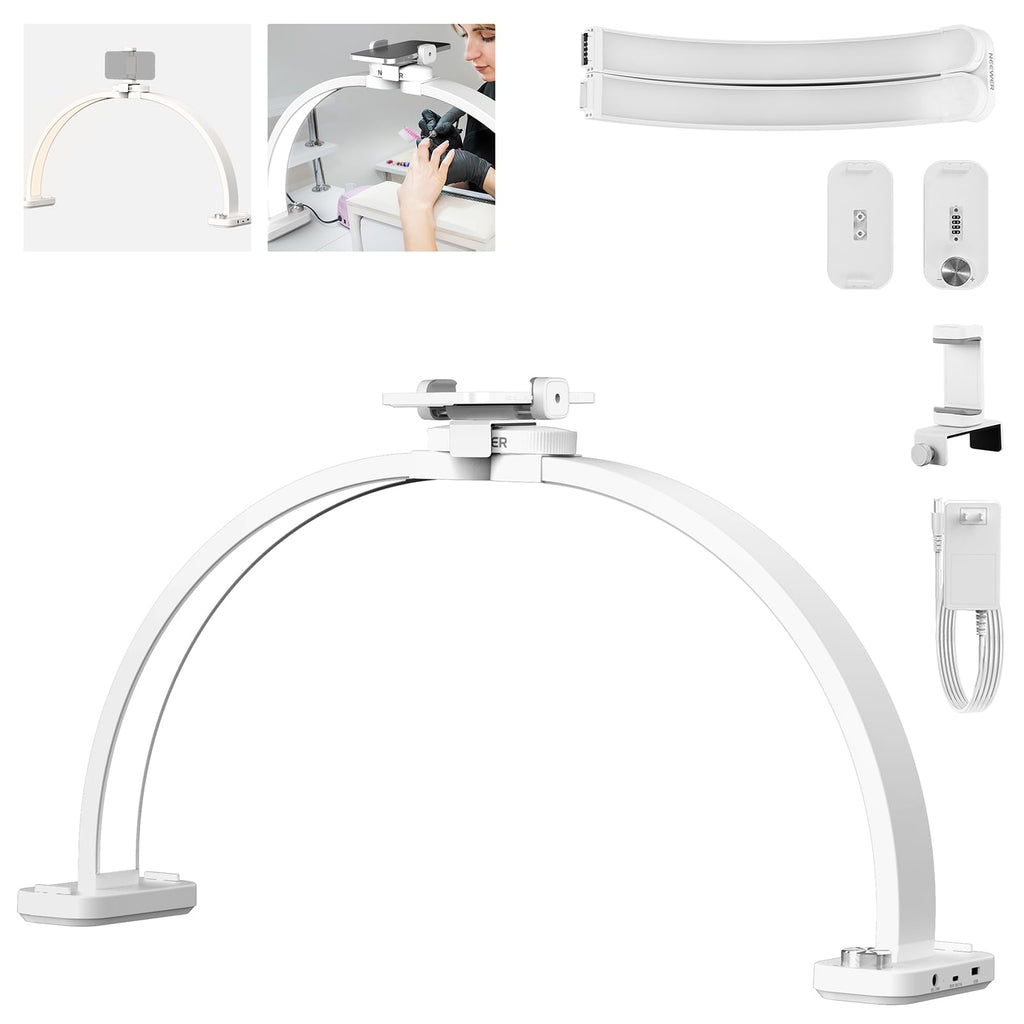 NEEWER Basic HM01-D 29-inch Arc Lamp – Foldable 40W LED Nail & Beauty Light (3000K-6500K)