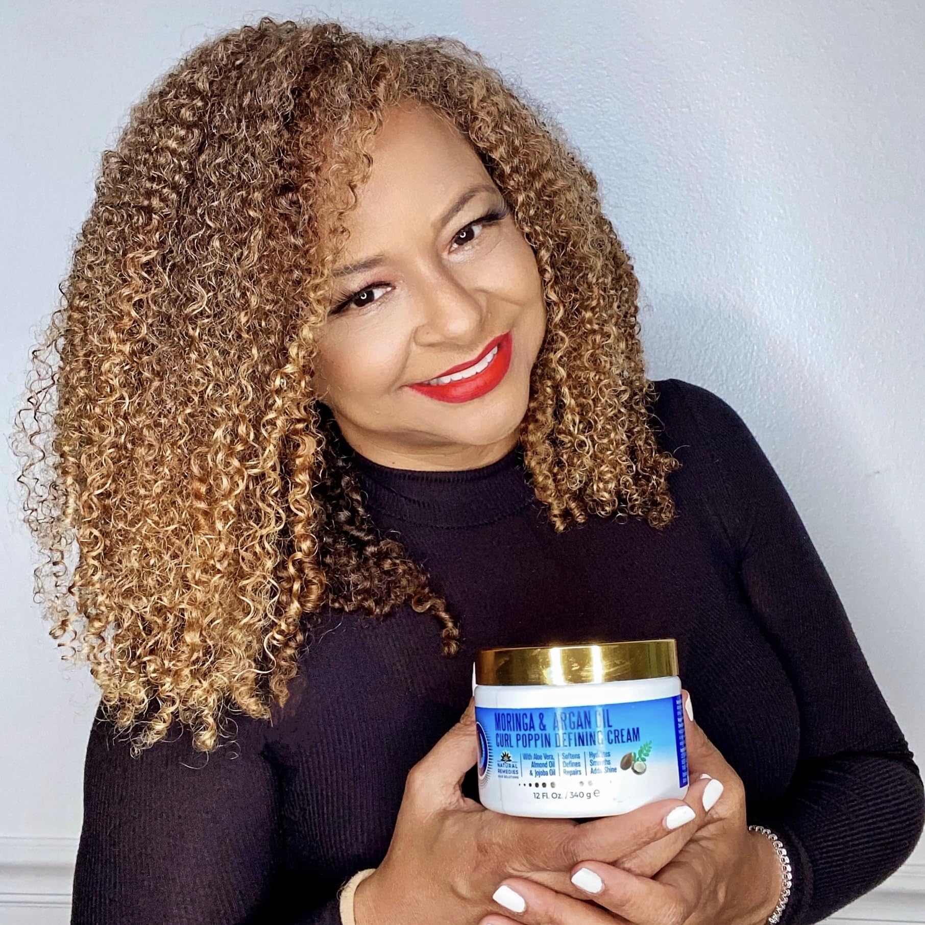 Nefertiti's Secrets Moringa Oil Curl Defining Cream | Sulfate & Silicone-Free, 12 oz