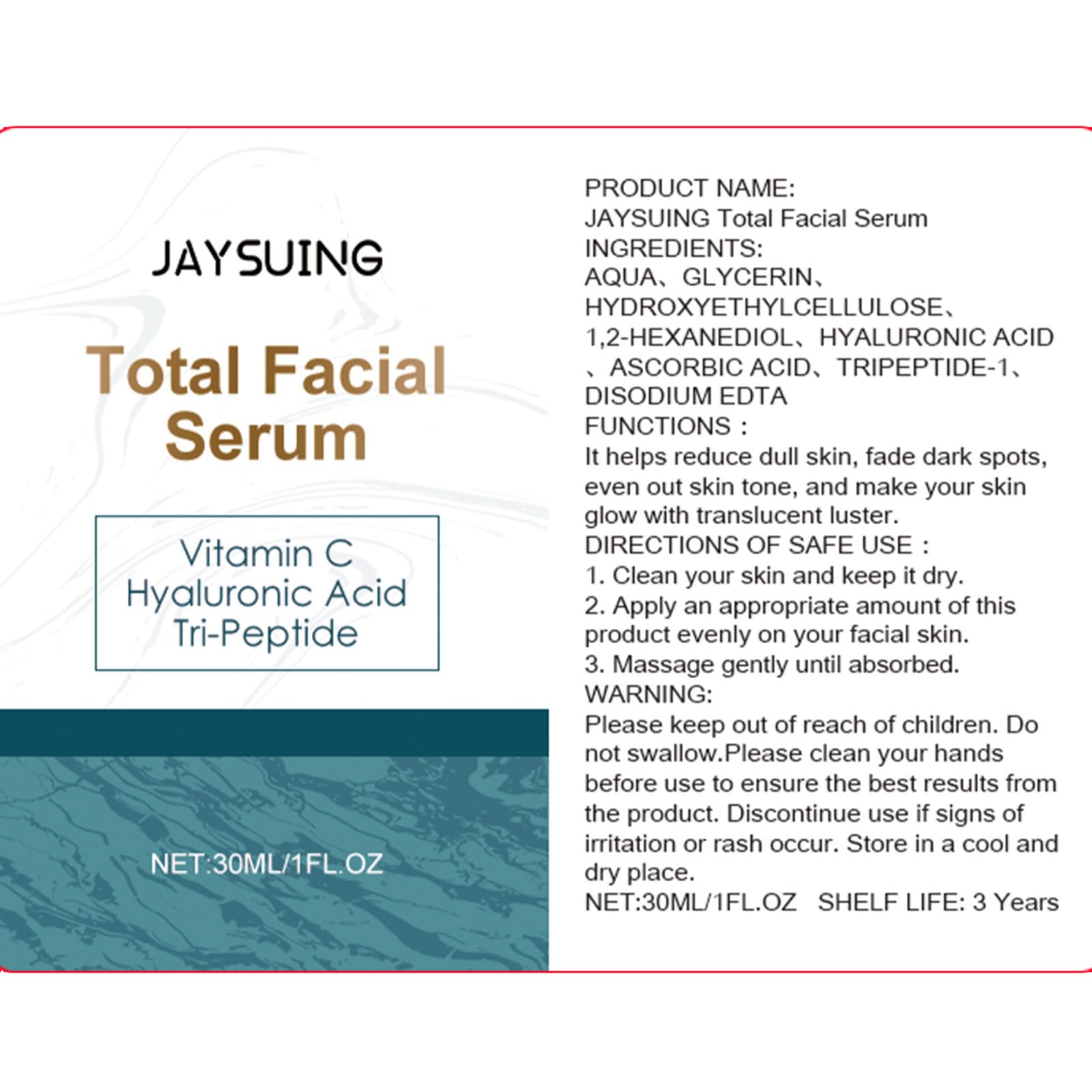 NEIOM Vitamin C Serum with Hyaluronic Acid & Tri-Peptide - Anti-Aging Hydration & Dark Spot Corrector, 1 fl oz