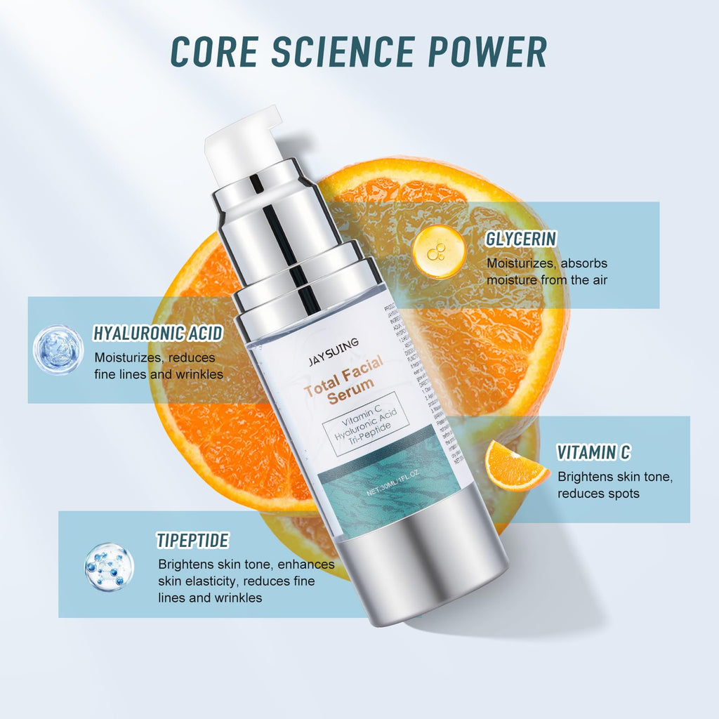 NEIOM Vitamin C Serum with Hyaluronic Acid & Tri-Peptide - Anti-Aging Hydration & Dark Spot Corrector, 1 fl oz