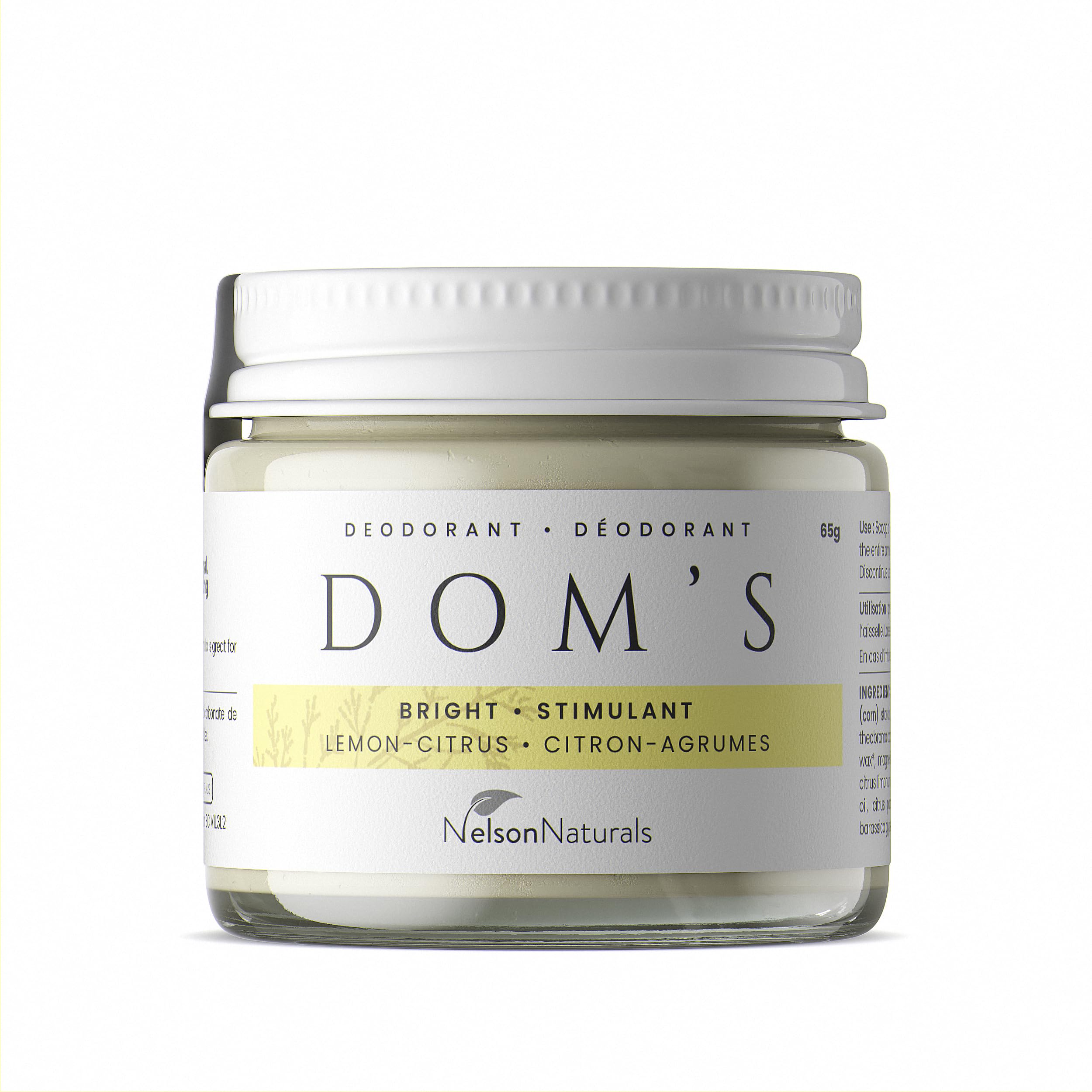 Nelson Naturals Bright Lemon Citrus Deodorant 68g – Natural, Extra-Strength Odor Protection