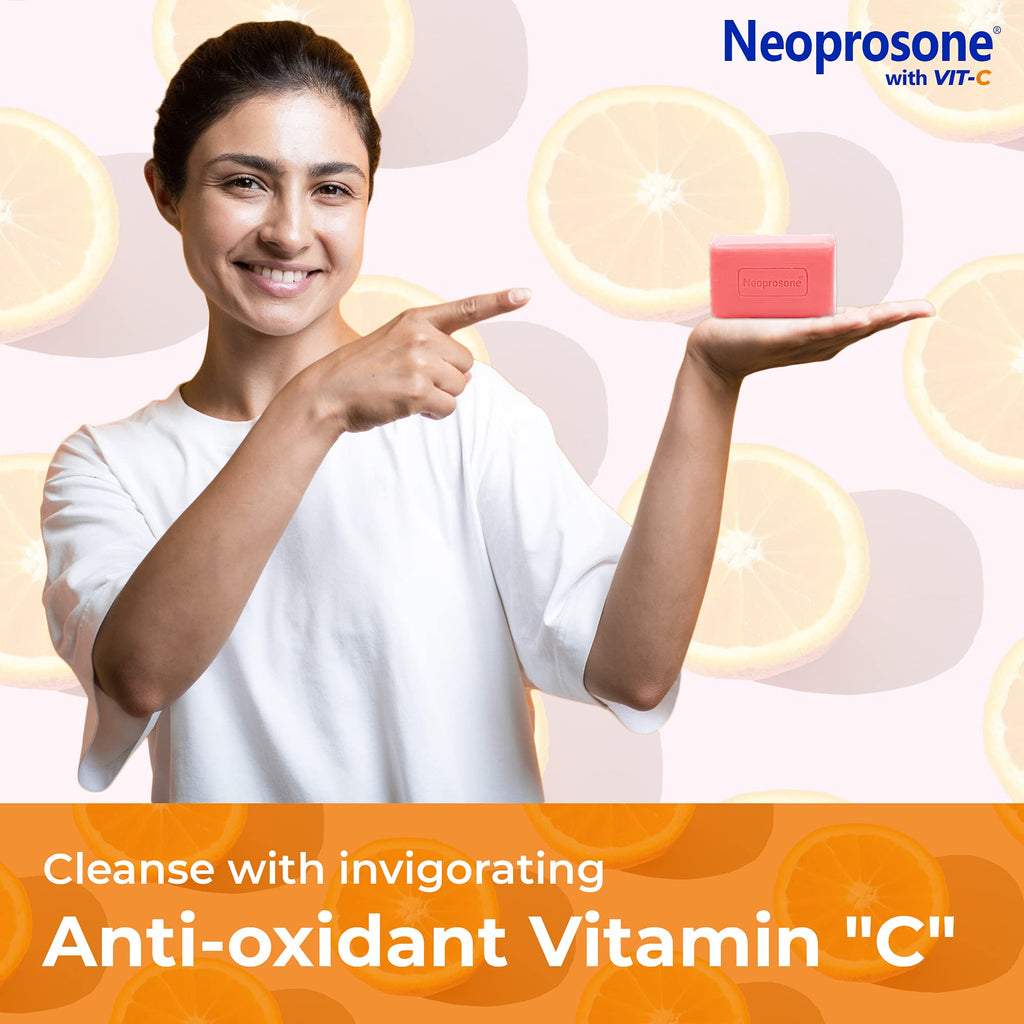Neoprosone Skin Brightening Soap – Exfoliating Cleansing Bar with Vitamin C & Castor Oil (Pack of 2, 7oz/200g)
