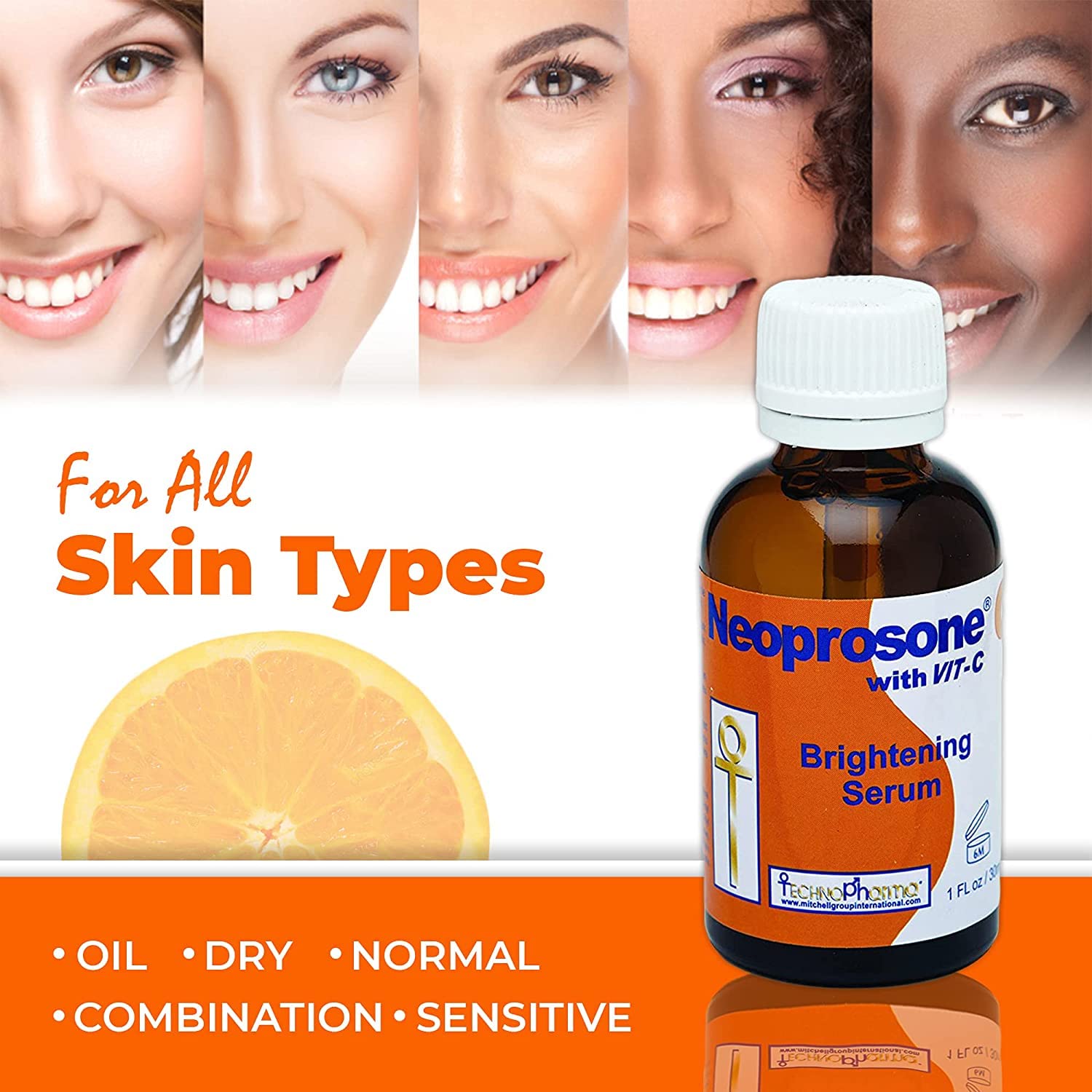 Neoprosone Vitamin C Serum for Face | 1 oz / 30 ml – Brightening Serum with Alpha Arbutin & Castor Oil