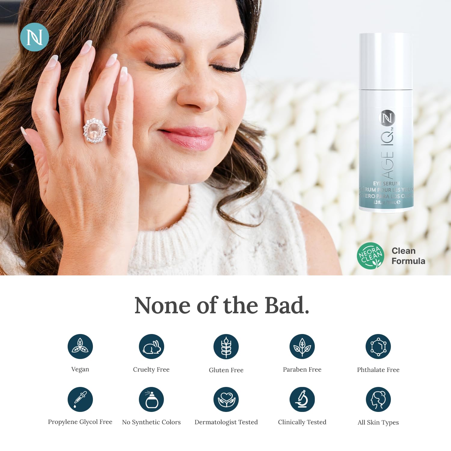 NEORA Age IQ Eye Serum – Target Puffiness, Dark Circles & Fine Lines | Lightweight Hydration