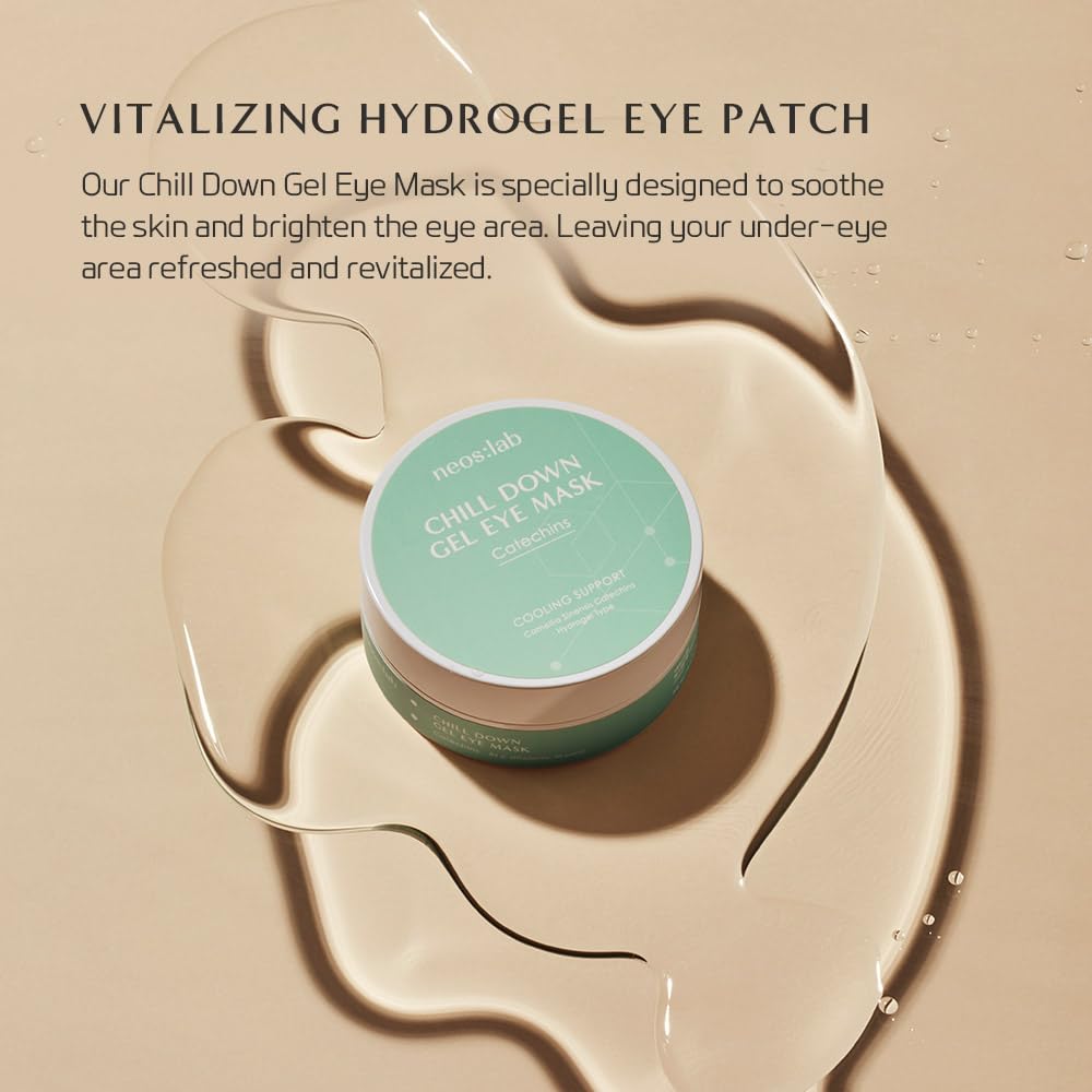 neos:lab Chill Down Gel Eye Mask – Cooling Hydrogel Patches with Catechins