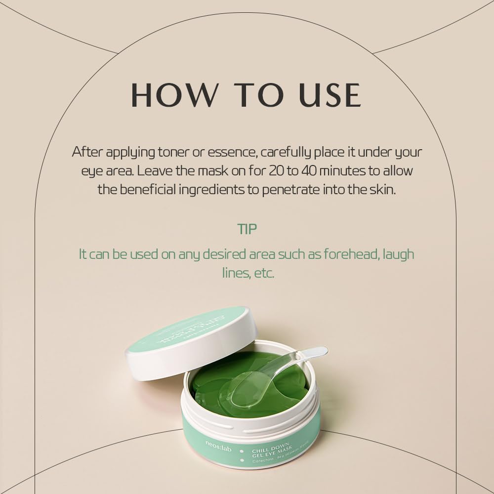 neos:lab Chill Down Gel Eye Mask – Cooling Hydrogel Patches with Catechins