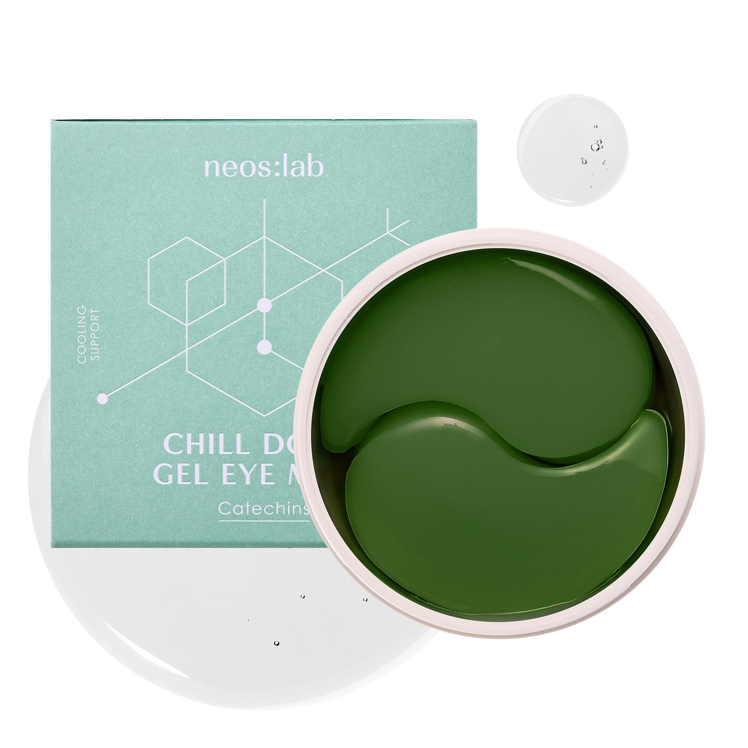 neos:lab Chill Down Gel Eye Mask – Cooling Hydrogel Patches with Catechins