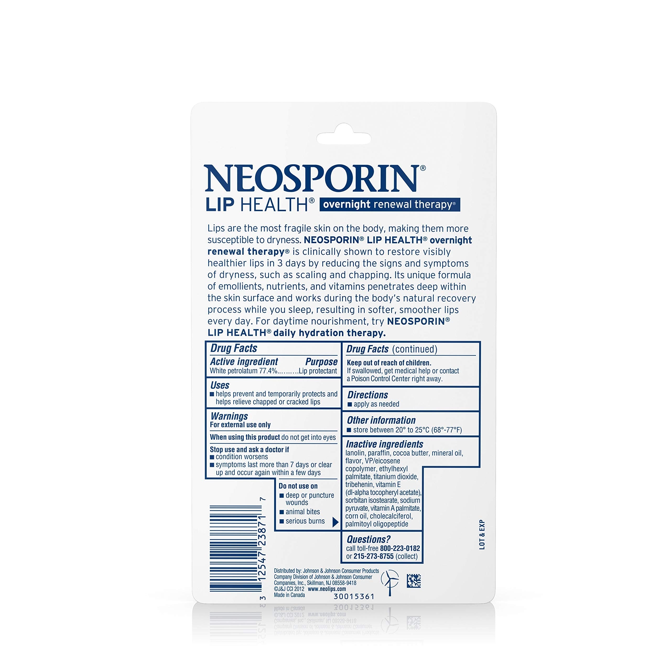 Neosporin Lip Health Overnight Renewal Therapy Lip Protectant – 0.27oz (2-Pack)