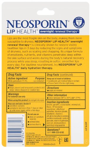Neosporin Overnight Lip Health Renewal Therapy – 0.27 oz Jar (8 ml) Pack of 4