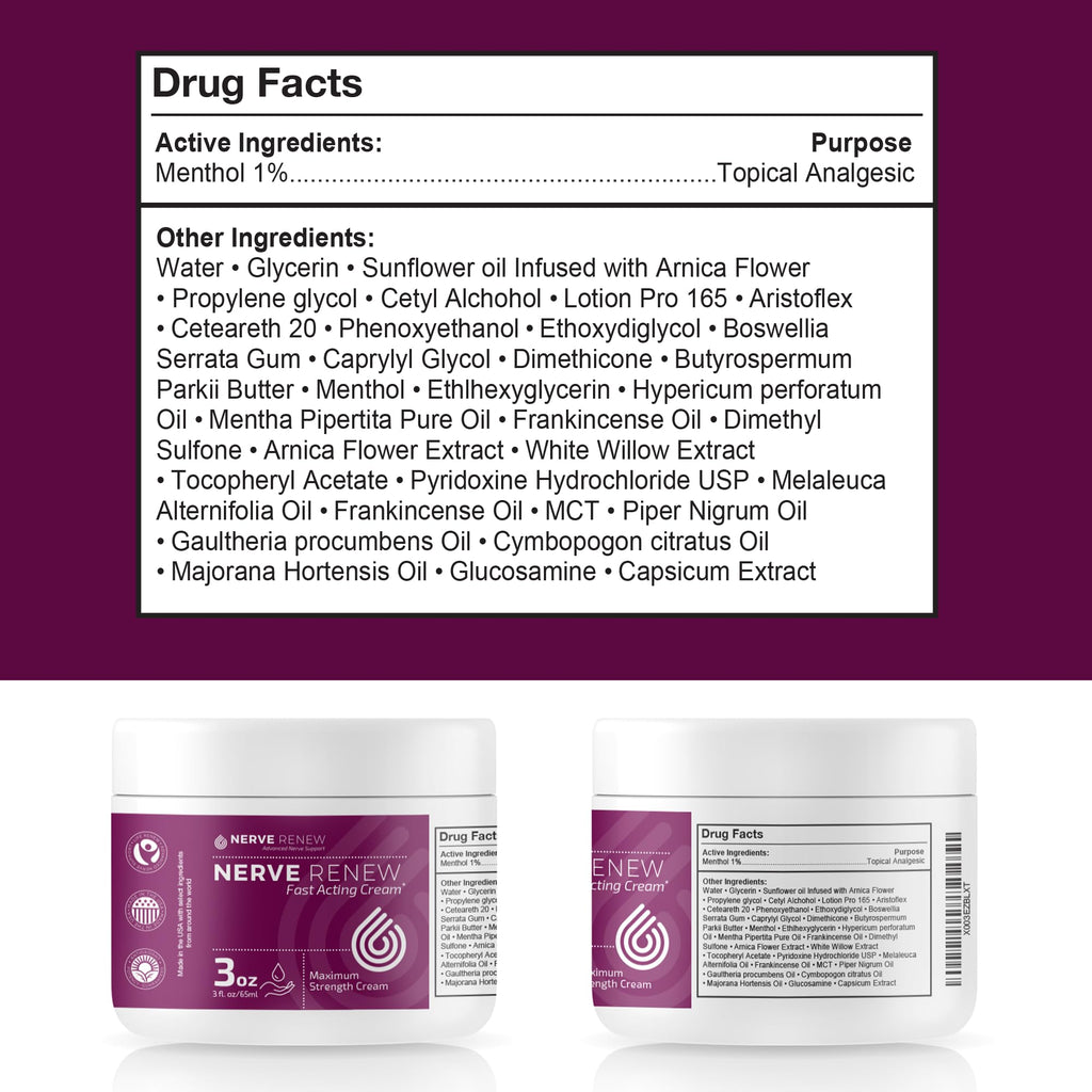 NERVE RENEW Maximum Strength Fast-Acting Nerve Cream – 3 Pack