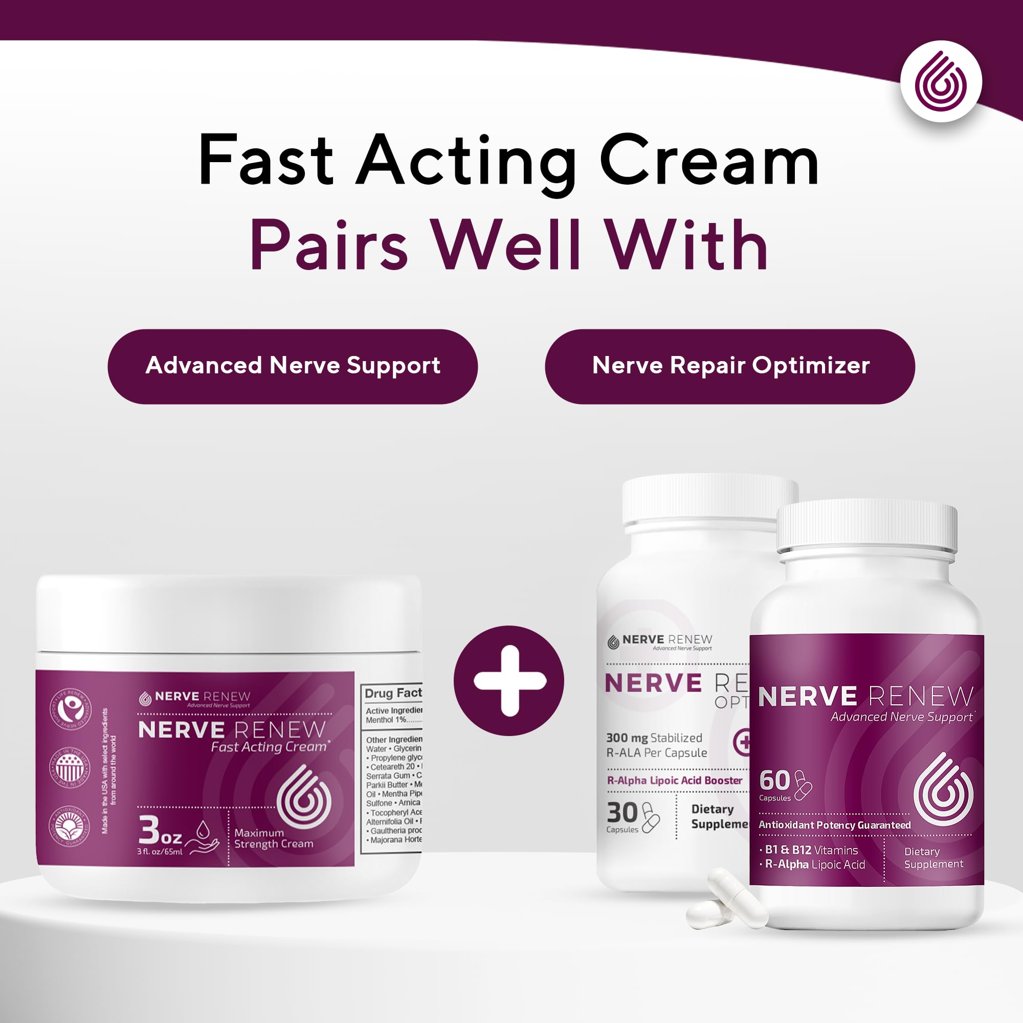 NERVE RENEW Maximum Strength Fast-Acting Nerve Cream – 3 Pack