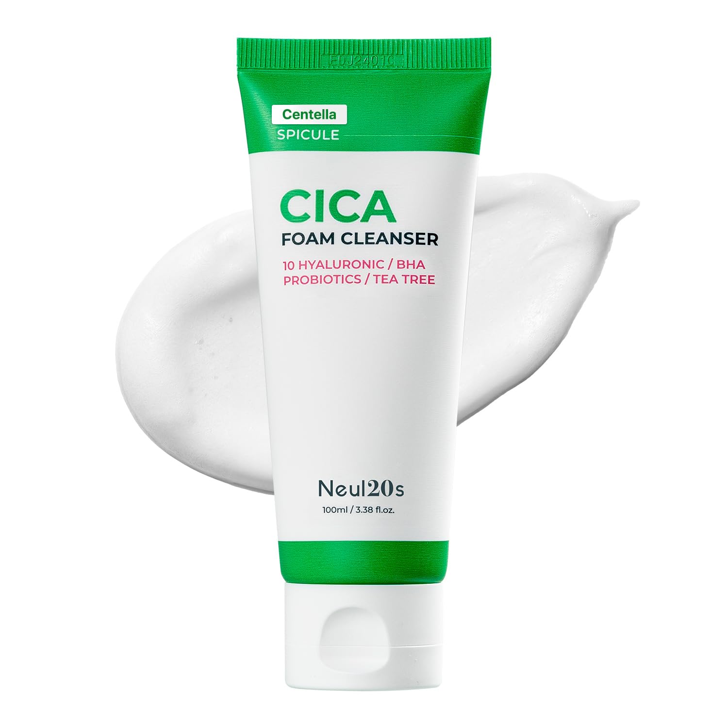 NEUL20S Spicule CICA Foam Cleanser – Hydrating Korean Face Wash with Centella, Hyaluronic Acid & Tea Tree