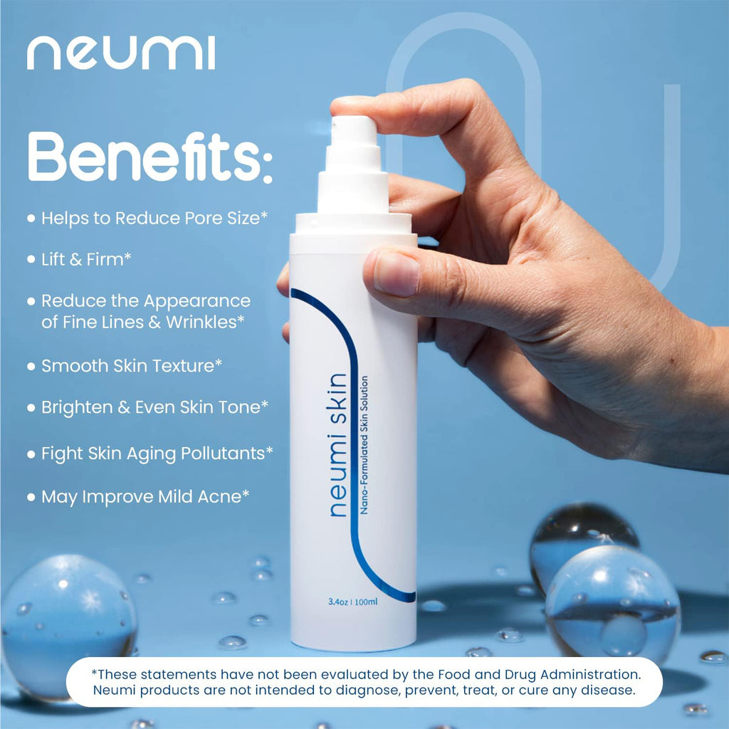 Neumi Skin Facial Spray 3.4 oz – Nano-Formulated with Glutathione, Collagen & Hyaluronic Acid