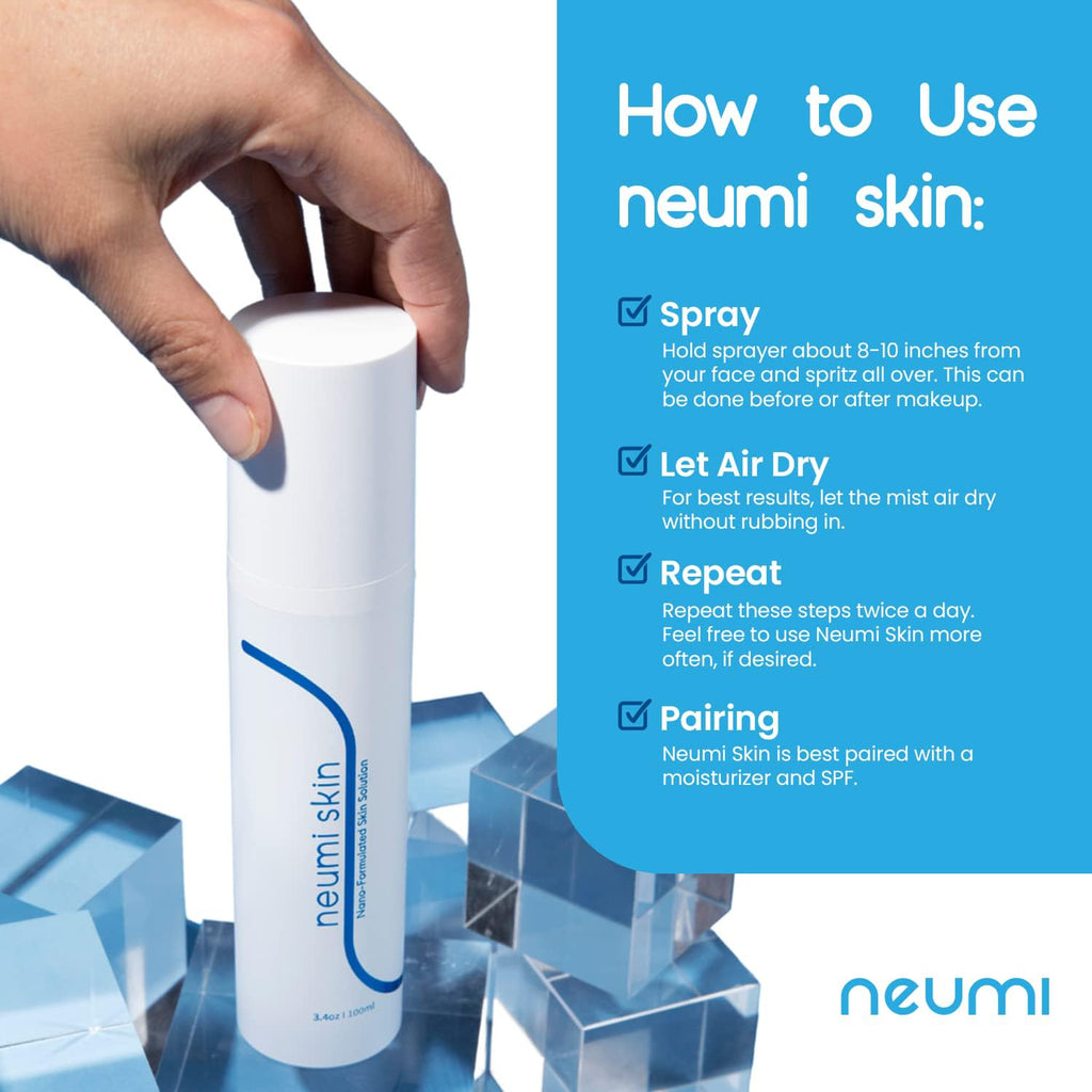 Neumi Skin Facial Spray 3.4 oz – Nano-Formulated with Glutathione, Collagen & Hyaluronic Acid
