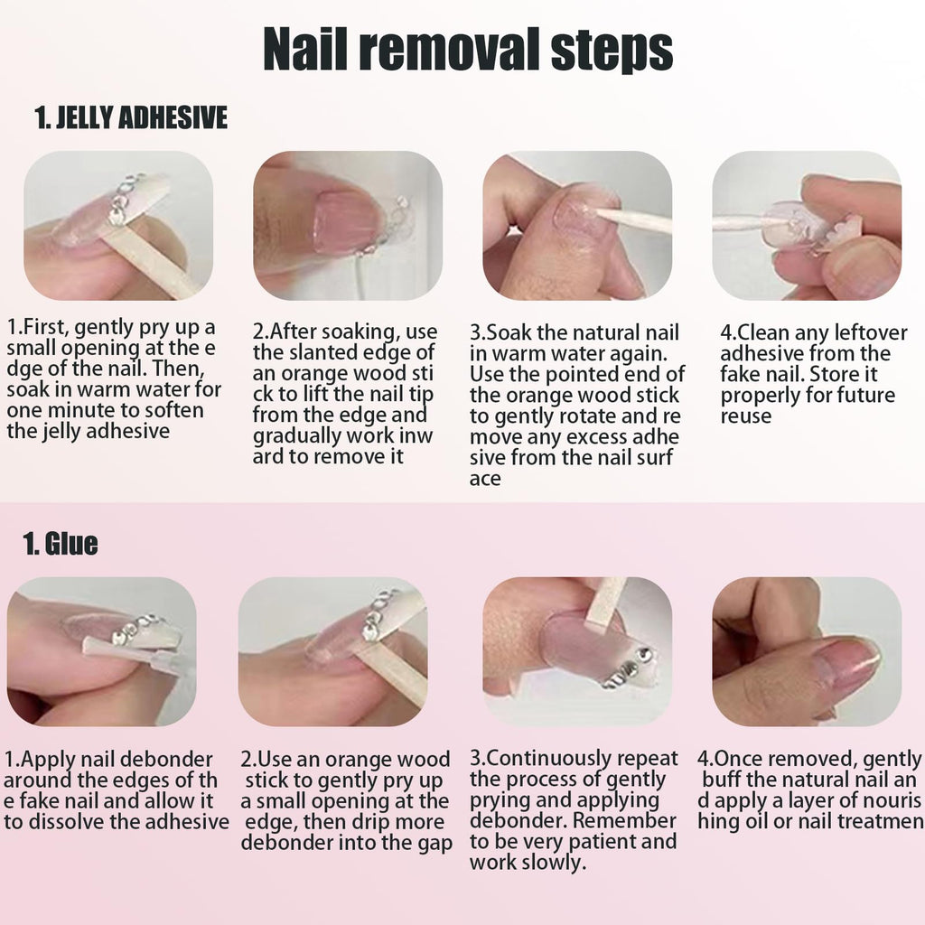 NEUQL Handmade Press On Nails - Long Square Reusable Black M | Luxury Nail Kit for Women