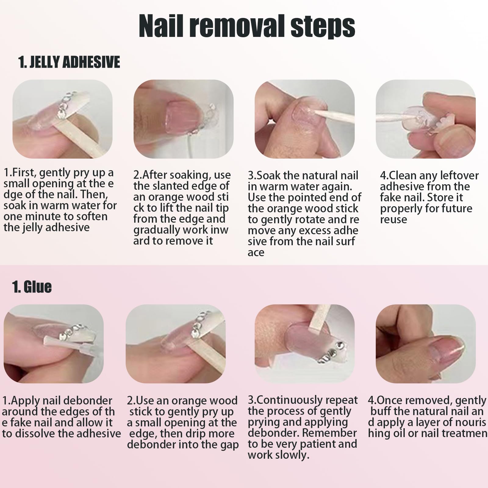 NEUQL Handmade Press On Nails - Long Square Reusable Black M | Luxury Nail Kit for Women