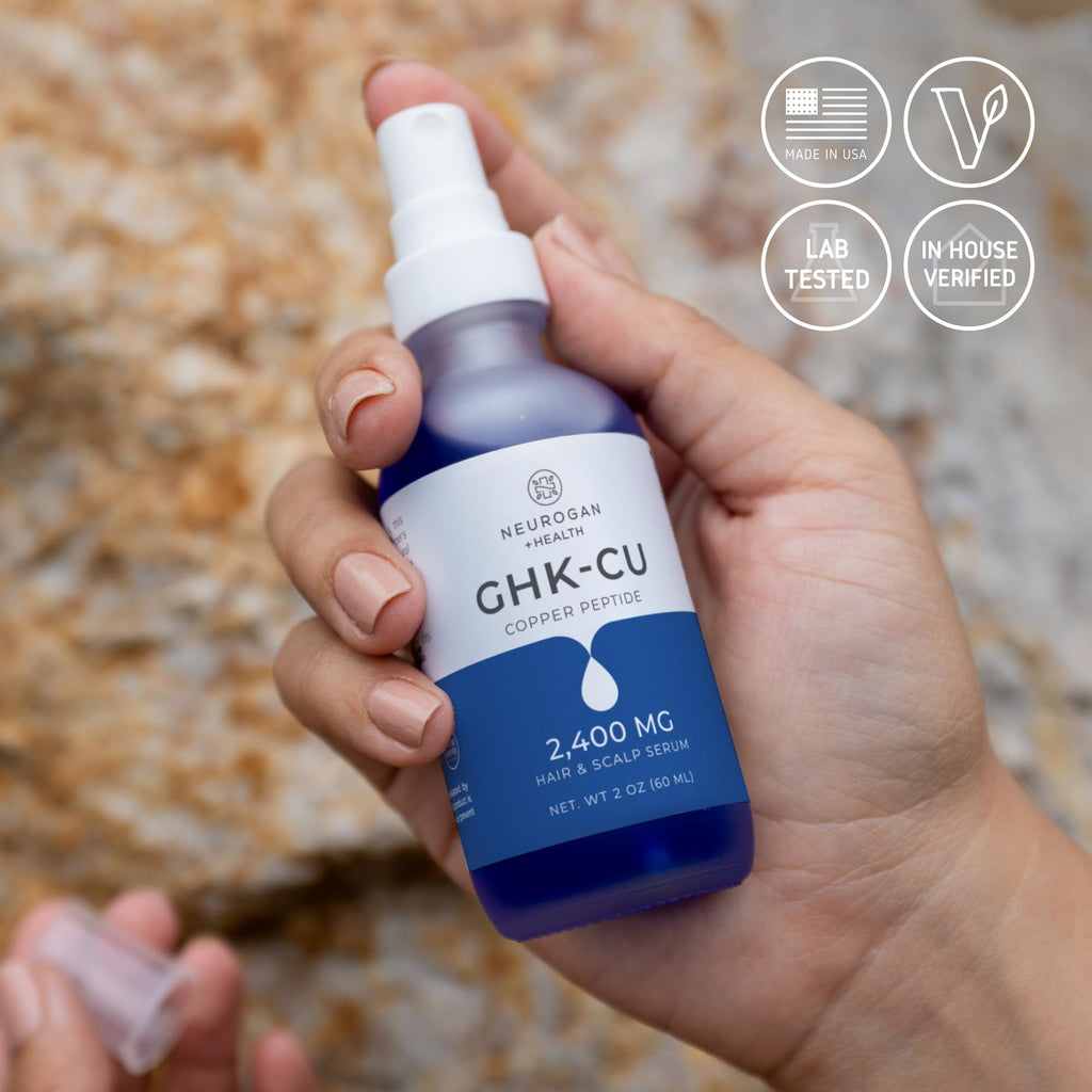 Neurogan GHK-Cu Copper Peptide Hair & Scalp Serum – 2400mg, 4% Copper, Water-Based, Made in USA