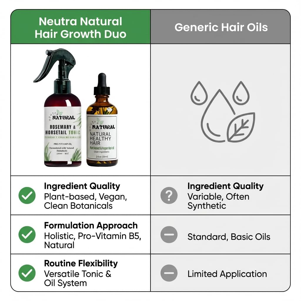 Neutra Natural Hair Growth Duo – Rosemary & Horsetail Scalp Tonic + Botanical Growth Oil | Vegan & Sulfate-Free