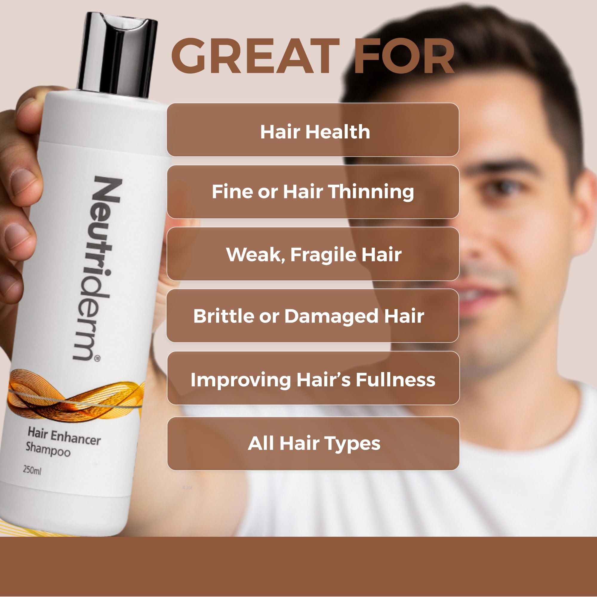 Neutriderm Hair Enhancer Shampoo – Thickening & Strengthening for Weak and Thinning Hair, 250 ml