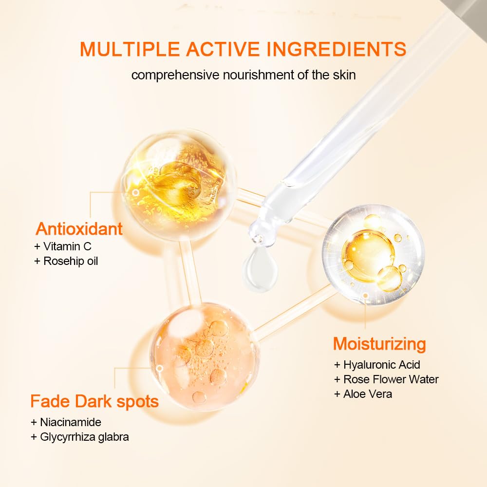 Neutriherbs Vitamin C Serum with Hyaluronic Acid – Anti-Aging, Brightening & Hydrating Facial Serum (1 fl oz)