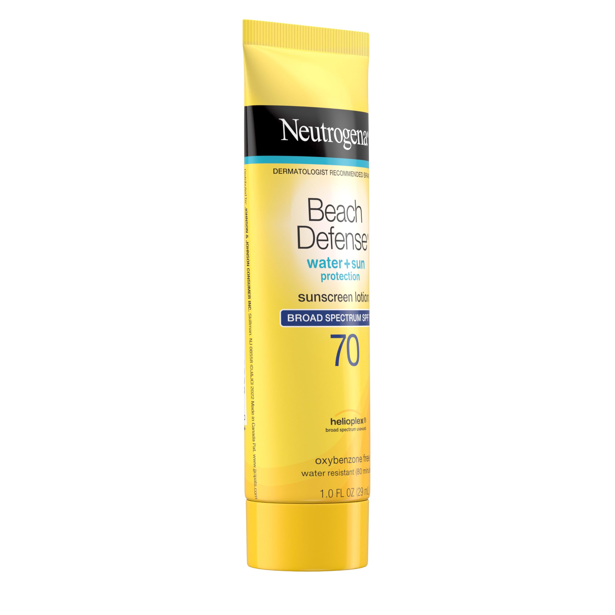Neutrogena Beach Defense SPF 70 Sunscreen Lotion – Oil-Free, Water-Resistant (1 oz, 48 Pack)