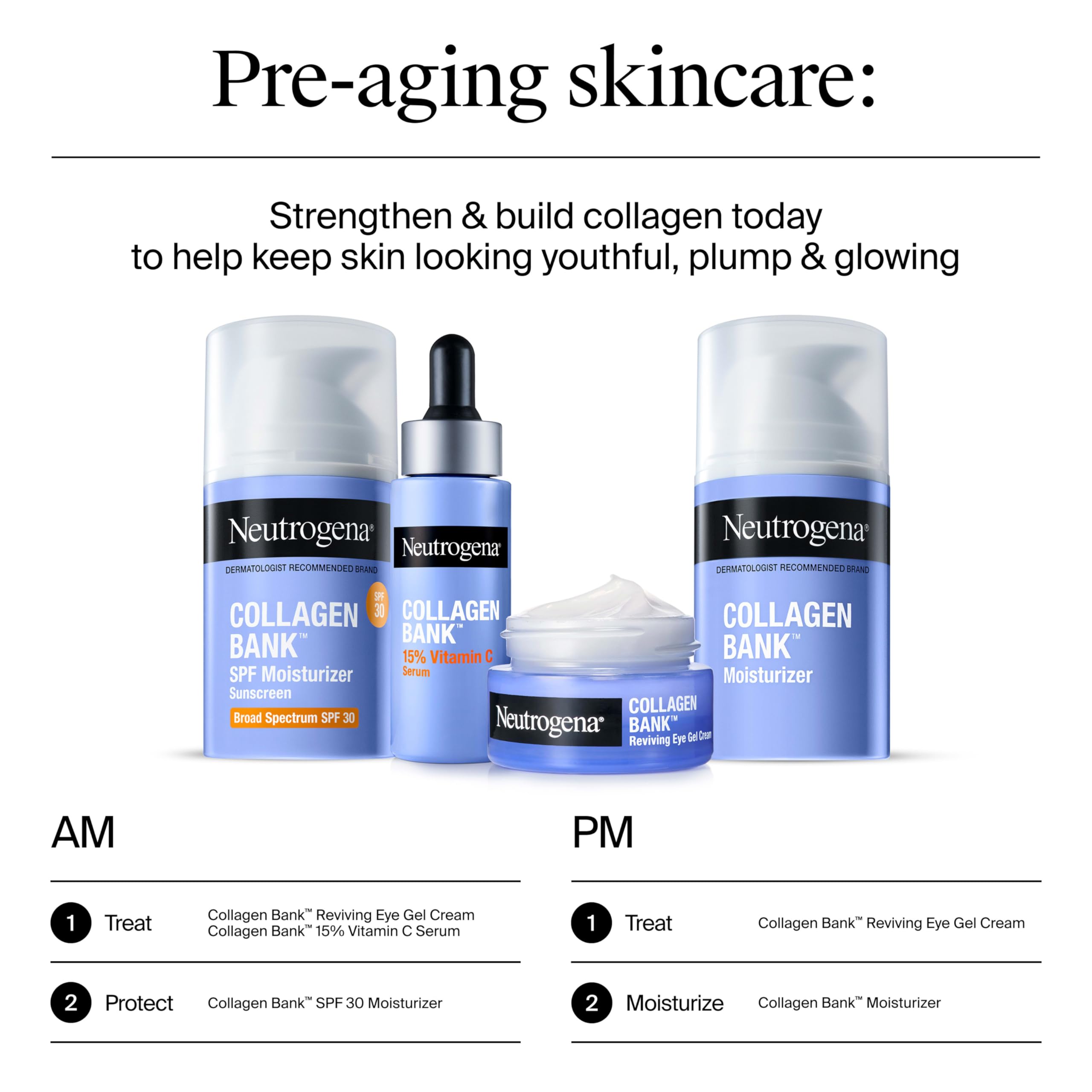 Neutrogena Collagen Bank 15% Vitamin C Serum — Fragrance Free, Glow & Even Tone, 0.5 fl oz