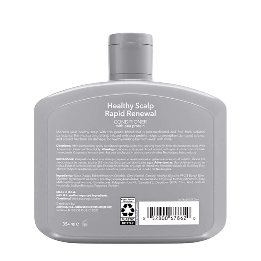 Neutrogena Healthy Scalp Rapid Recovery Conditioner – Pea Protein & UV Protection, 12 oz