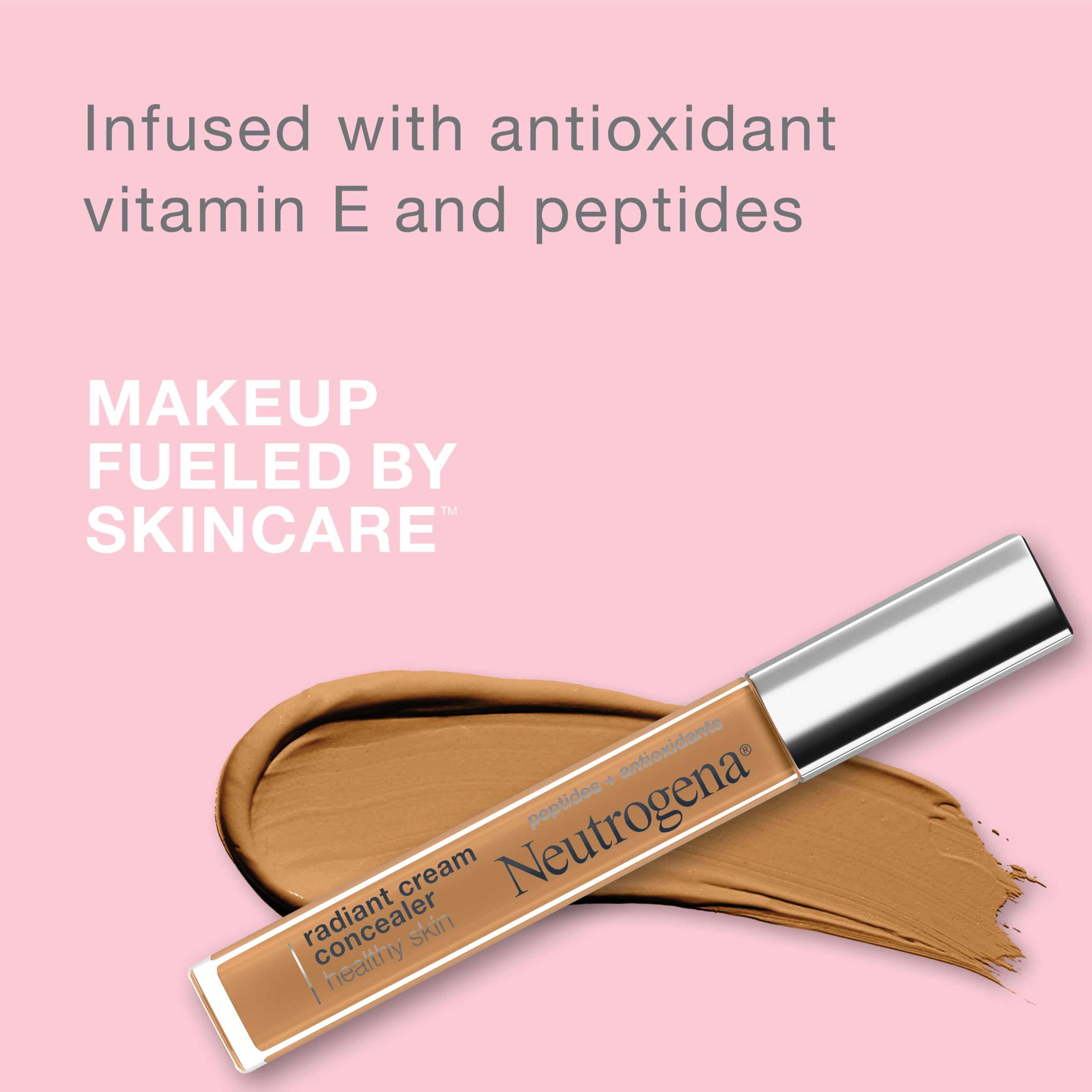 Neutrogena Healthy Skin Radiant Brightening Cream Concealer – Lightweight, Non-Comedogenic (Cashew Light/Medium 03, 0.24 oz)
