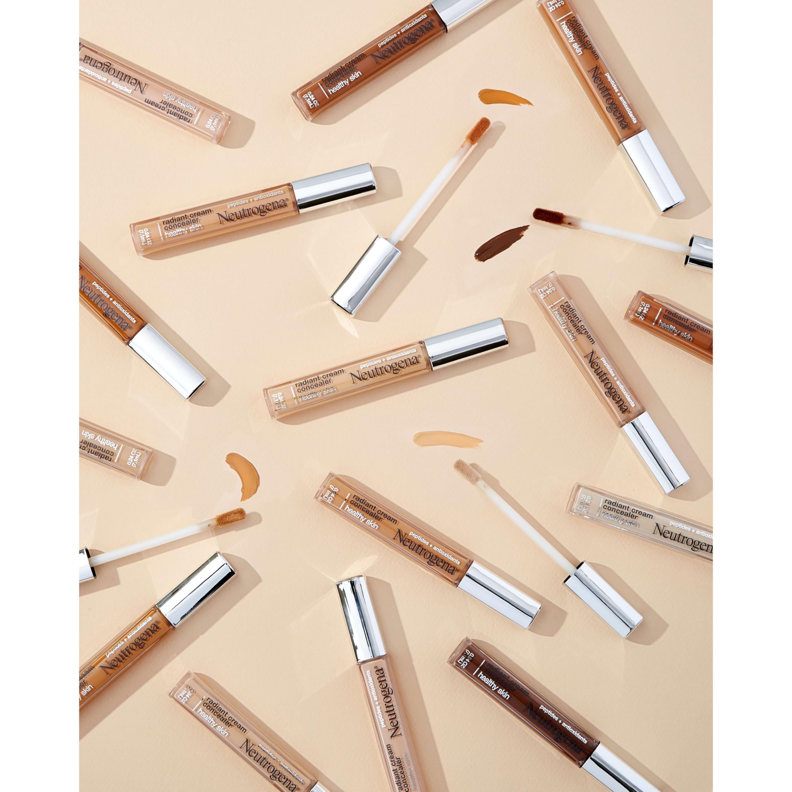 Neutrogena Healthy Skin Radiant Brightening Cream Concealer – Lightweight, Non-Comedogenic (Cashew Light/Medium 03, 0.24 oz)