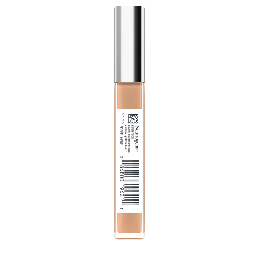 Neutrogena Healthy Skin Radiant Brightening Cream Concealer – Lightweight, Non-Comedogenic (Cashew Light/Medium 03, 0.24 oz)