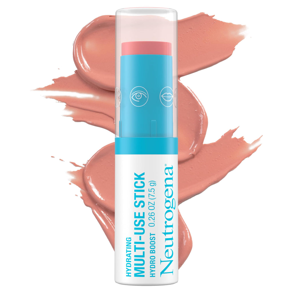 Neutrogena Hydro Boost Stick Hydratant 3-en-1 – Lèvres, Joues et Yeux, Rosé tendre, 0,26 oz